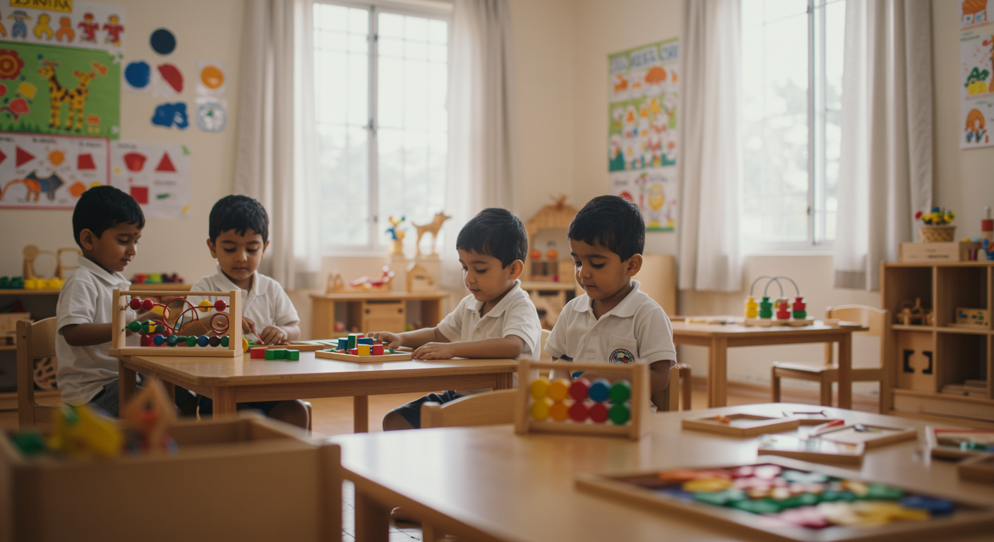 Students at Elham engaged in classroom activities